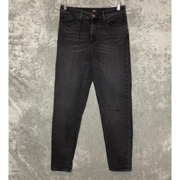 Express Women 90s Loose Mid Rise Relaxed Tapered Dark Wash Stretch Denim Jean 4 - Picture 1 of 10